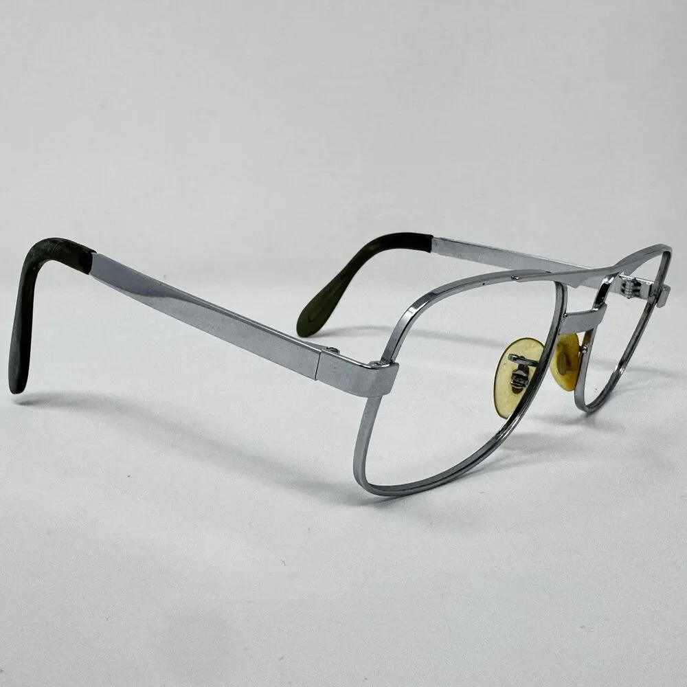Vintage Univis UF150 USA Silver Eyeglass Frames 53-19-140 Double Bridge